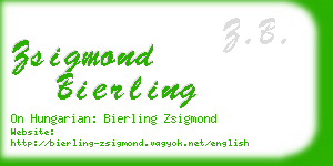 zsigmond bierling business card